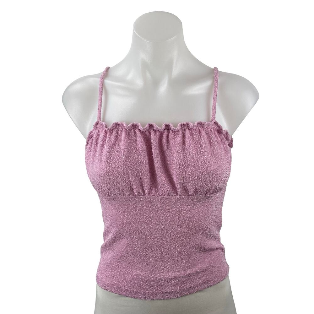 Urban Outfitters August Pink Smocked Sleeveless Cami Camisole Tank Top Size S